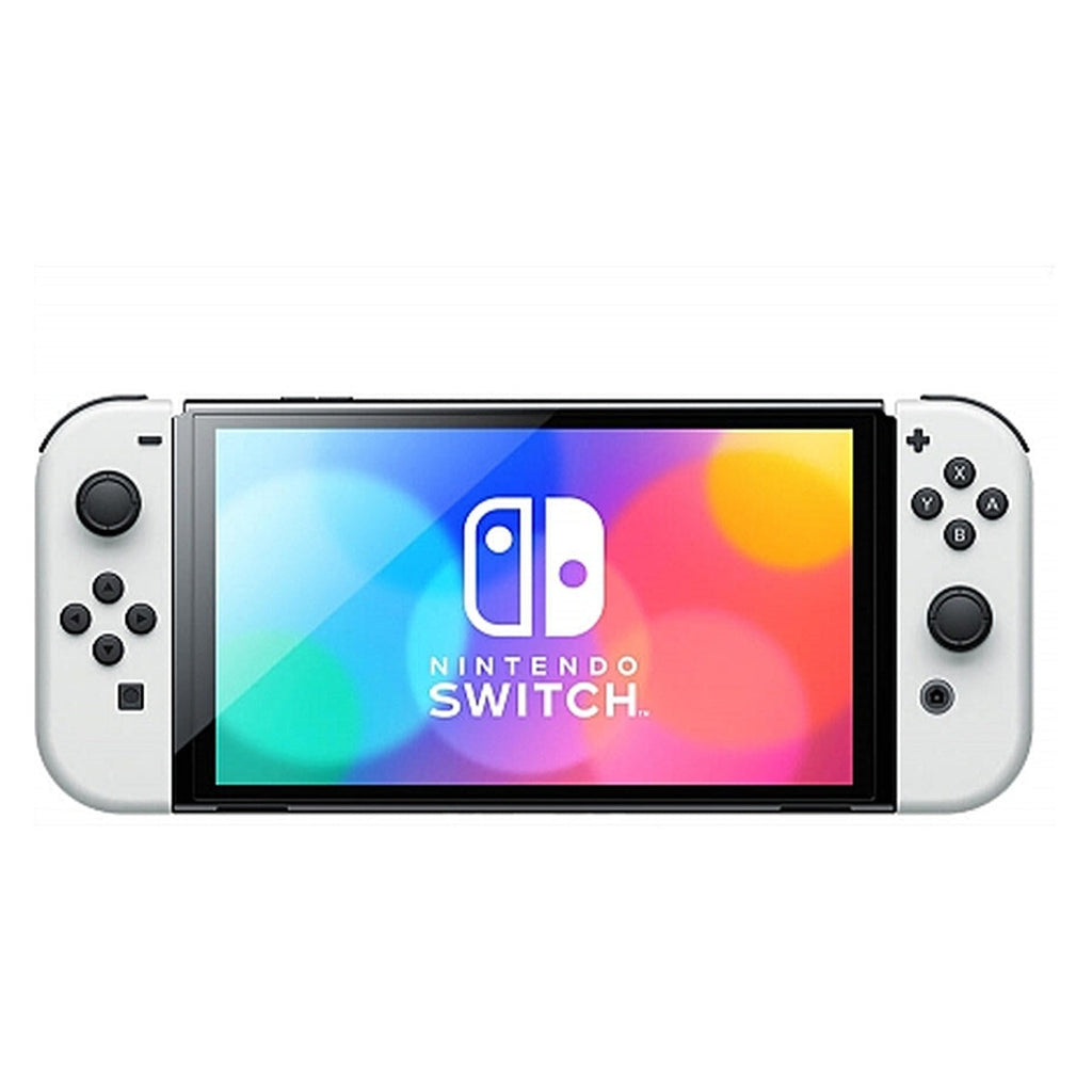 Nintendo Switch OLED blanche de face sans traits noirs